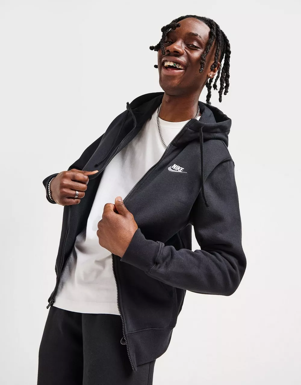 NIKE КОФТА НА БЛИСКАВЦІ З КАПЮШОНОМ M NSW CLUB, фото 1 з 5