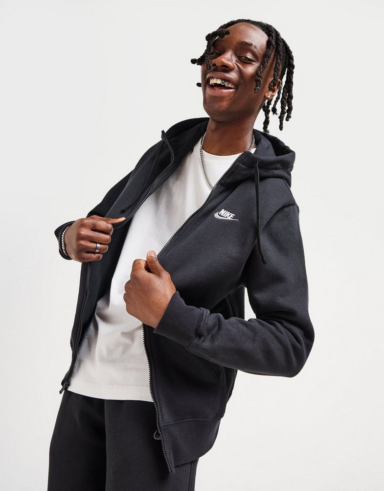 Чоловічі кофти NIKE КОФТА НА БЛИСКАВЦІ З КАПЮШОНОМ M NSW CLUB DQ8384-013 Чорний