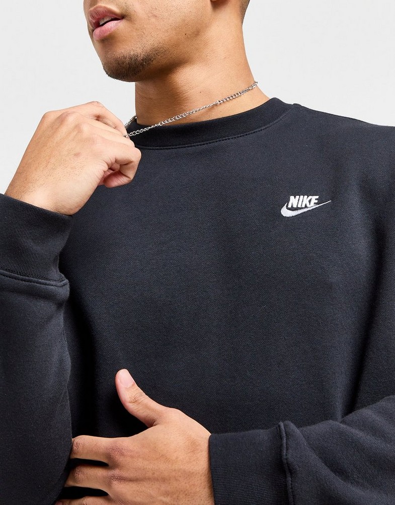 Чоловічі кофти NIKE КОФТА M NSW CLUB DT CREW BB DQ8383-013 Чорний