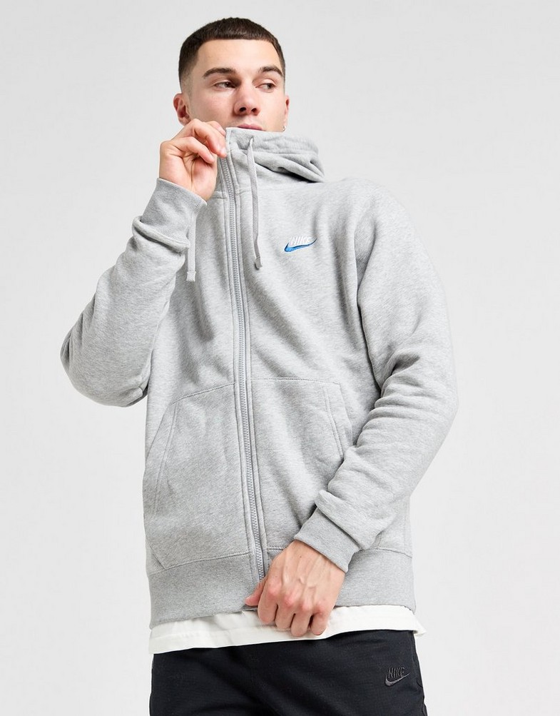 Чоловічі кофти NIKE КОФТА НА БЛИСКАВЦІ З КАПЮШОНОМ M NSW CLUB DQ8384-066 Сірий