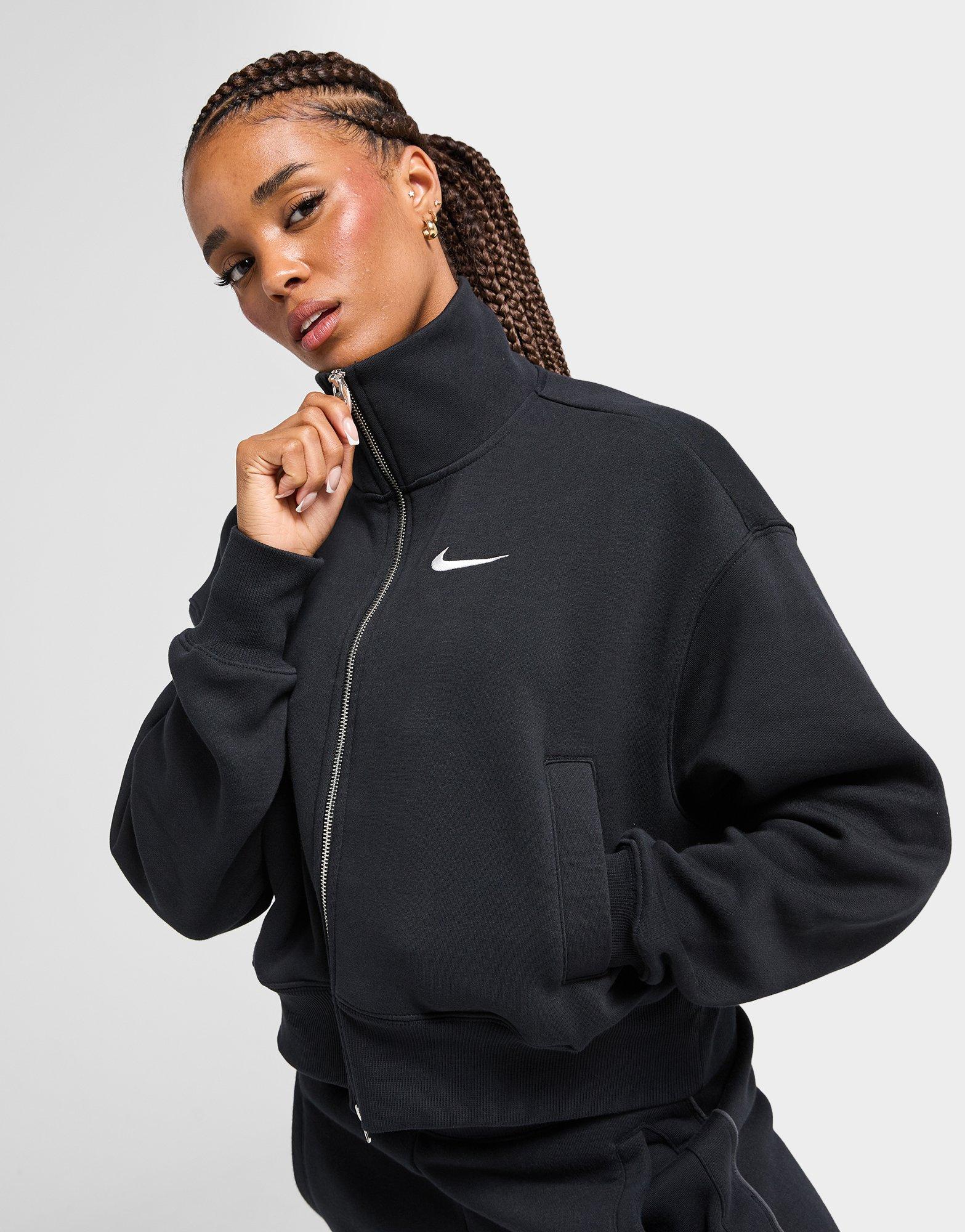 Női pulóver NIKE PULÓVER CIPZÁRAS W NSW PHNX FLC OS TRK JKT FZ3204-010 Fekete