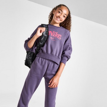 Bluză pentru copii NIKE BLUZĂ G NSW TREND FLC CRP CREW GIRL