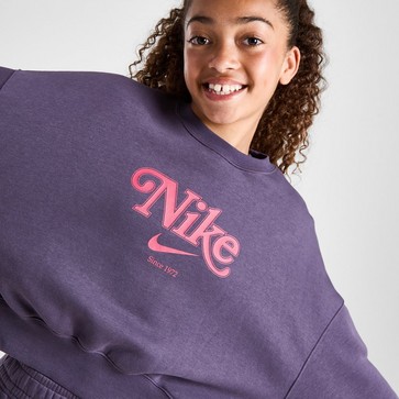 Bluză pentru copii NIKE BLUZĂ G NSW TREND FLC CRP CREW GIRL