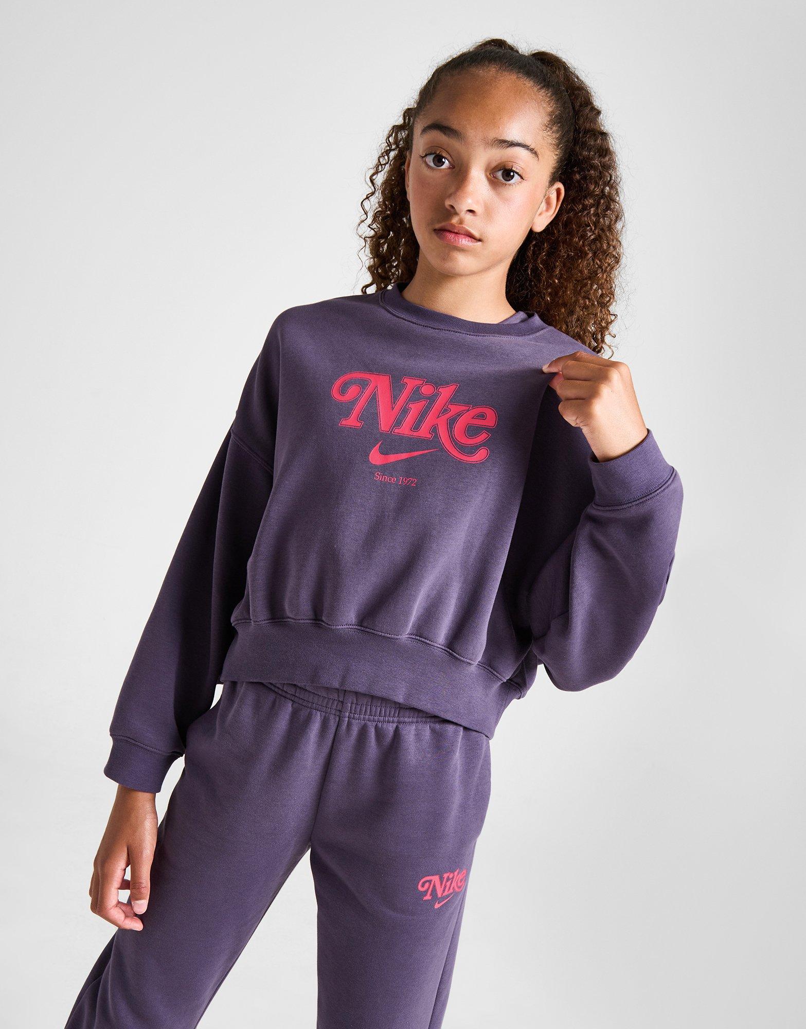Bluza dziecięca NIKE BLUZA G NSW TREND FLC CRP CREW GIRL HM0531-573 Granatowy