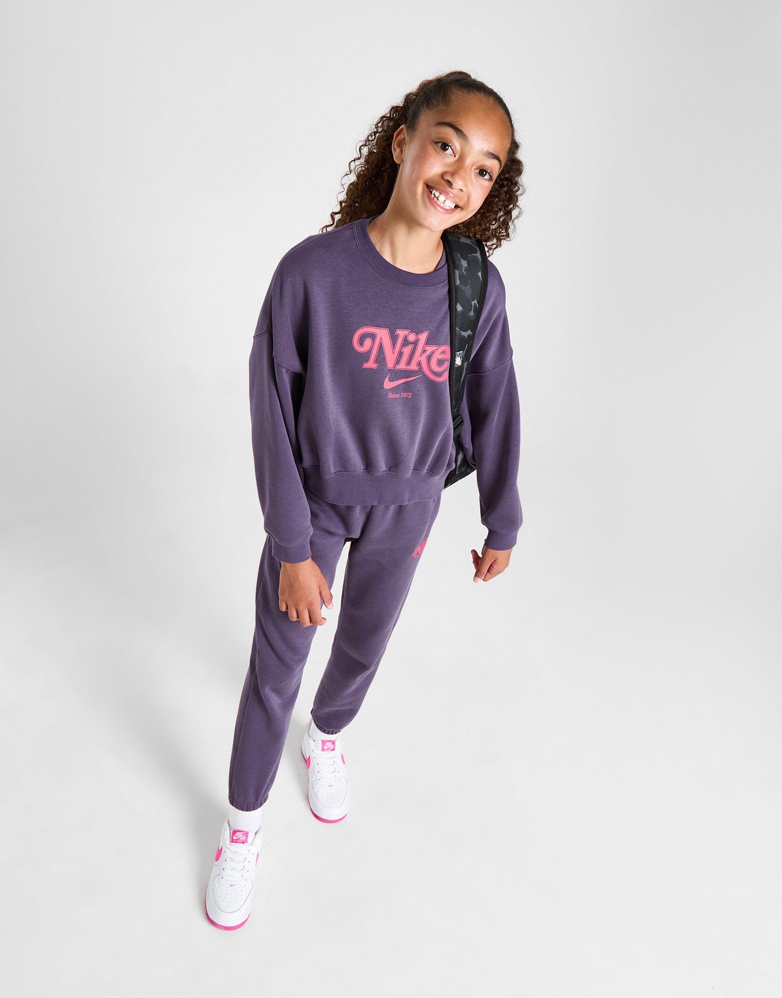 Bluza dziecięca NIKE BLUZA G NSW TREND FLC CRP CREW GIRL HM0531-573 Granatowy
