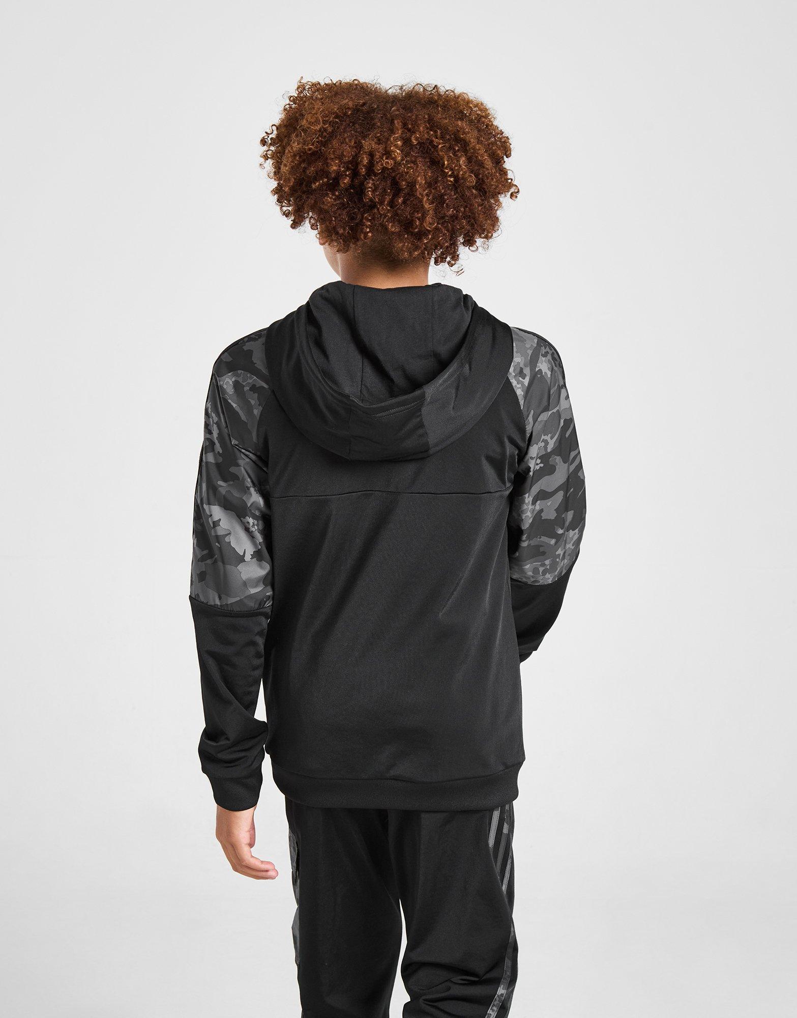 Detská mikina ADIDAS MIKINA S KAPUCŇOU CAMO CB MIX OH BLK B JG6097 Čierna