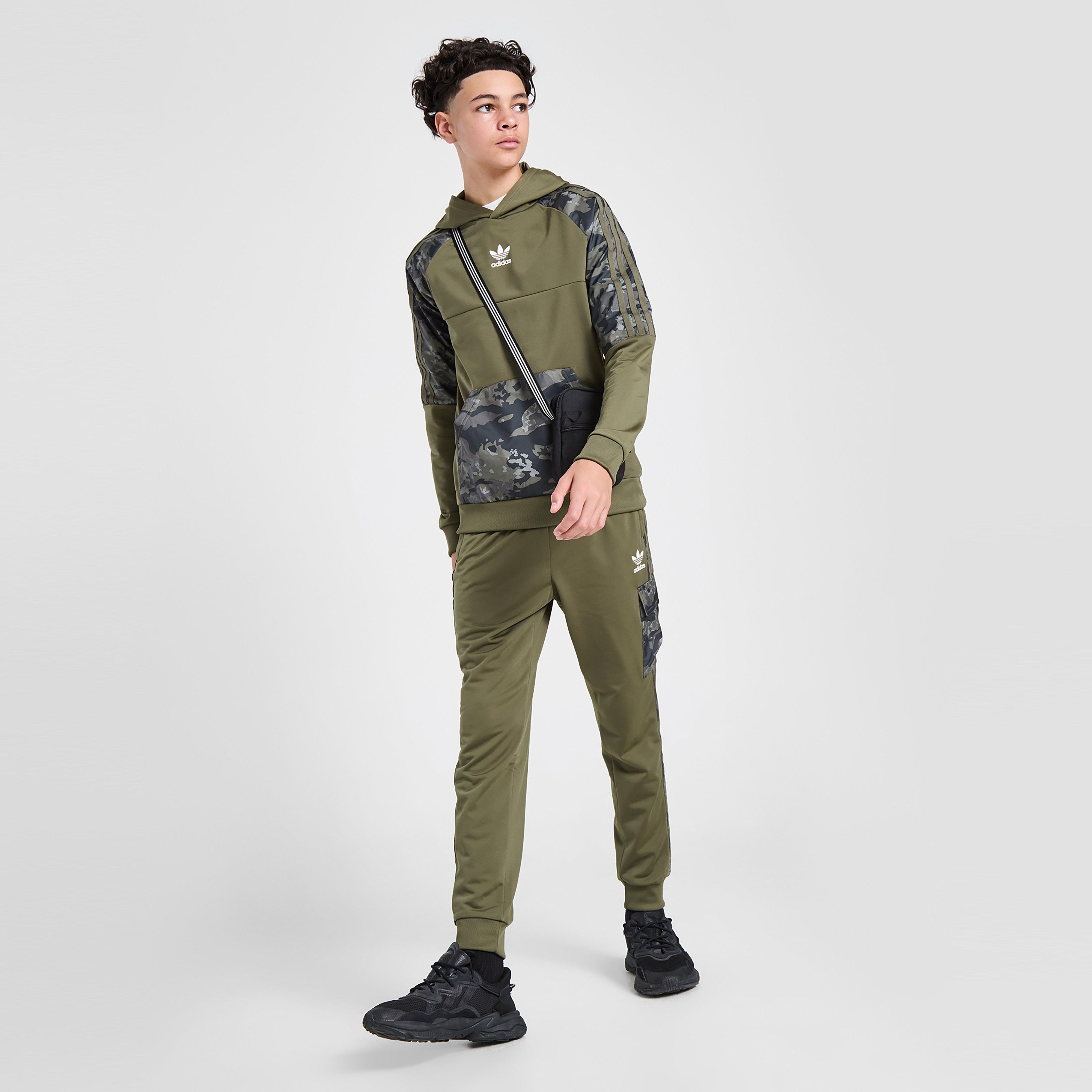 Detská mikina ADIDAS MIKINA S KAPUCŇOU BOS CAMO OH HOOD OLV/BLK B