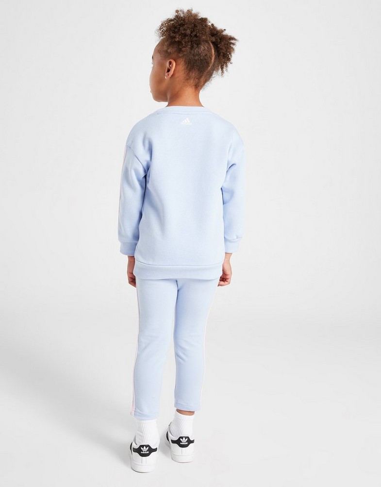 Komplet dresowy dziecięcy ADIDAS KOMPLET (G) LIN C/B CRWST BLU/PNK G JI6777 Niebieski