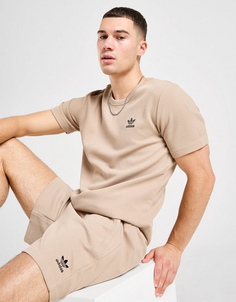Koszulka, t-shirt męski ADIDAS T-SHIRT WAFFLE TEE TRACE JM1171 Khaki