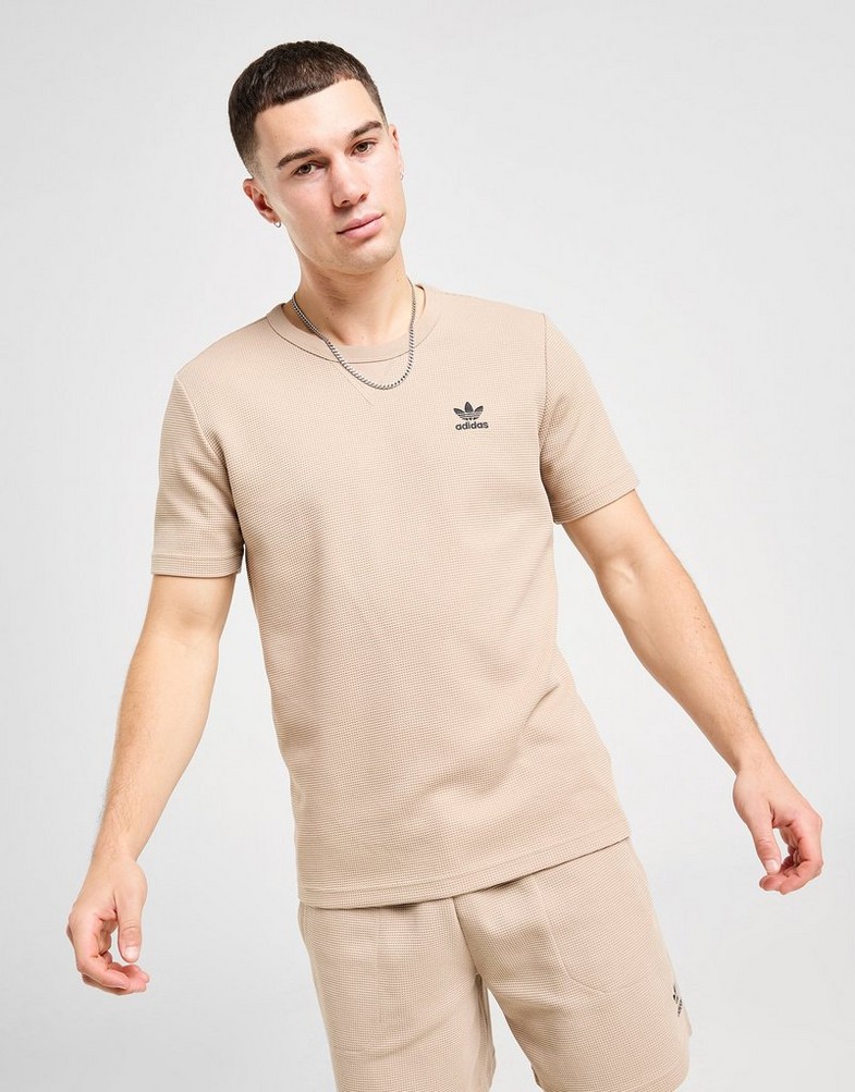 Koszulka, t-shirt męski ADIDAS T-SHIRT WAFFLE TEE TRACE JM1171 Khaki