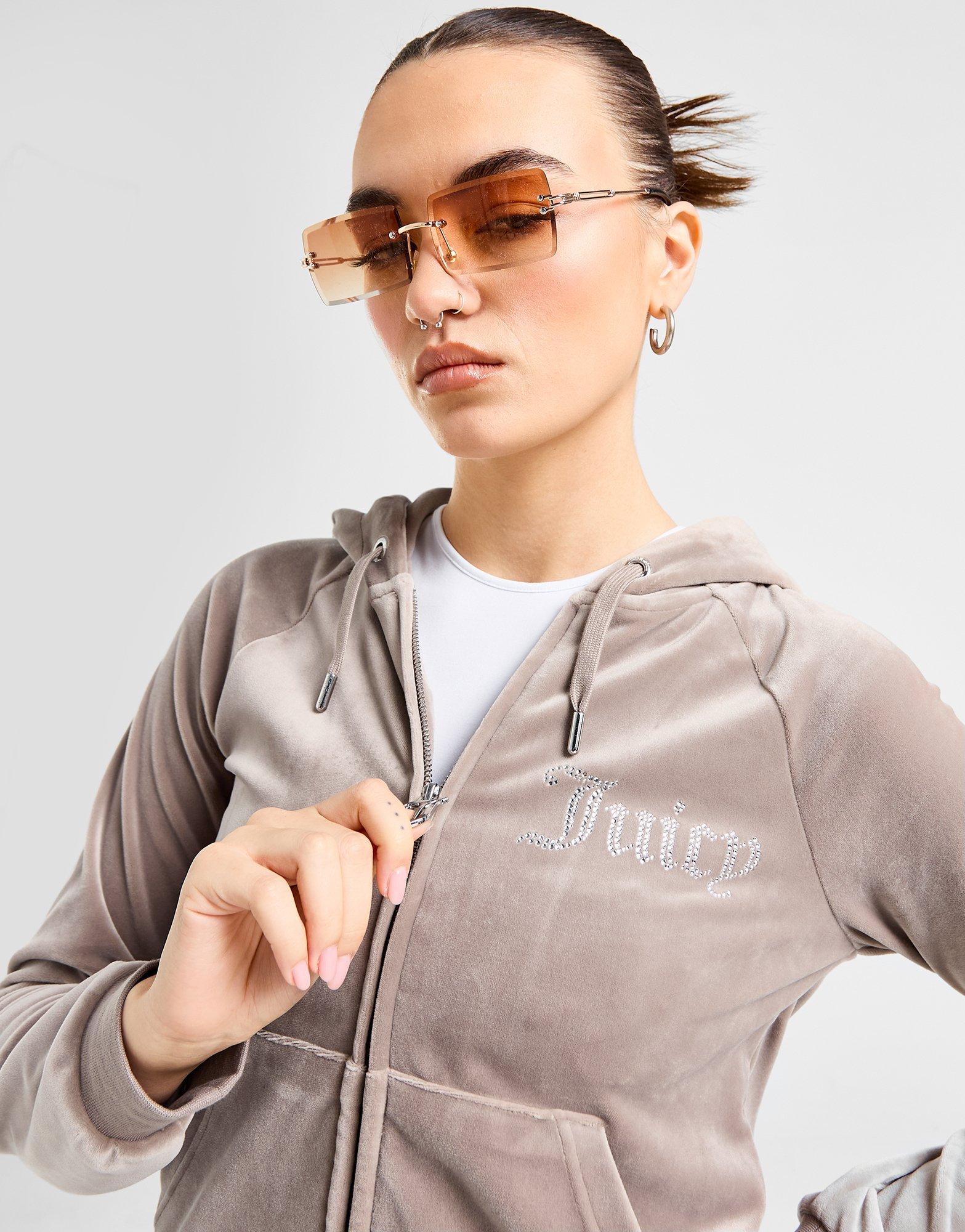 Жіночі кофти JUICY COUTURE КОФТА НА БЛИСКАВЦІ   З КАПЮШОНОМ DMNT HOOD JCJDW298116 Бежевий