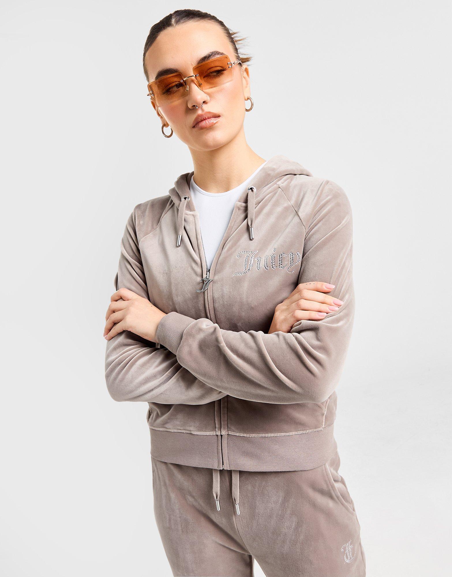 Жіночі кофти JUICY COUTURE КОФТА НА БЛИСКАВЦІ   З КАПЮШОНОМ DMNT HOOD JCJDW298116 Бежевий