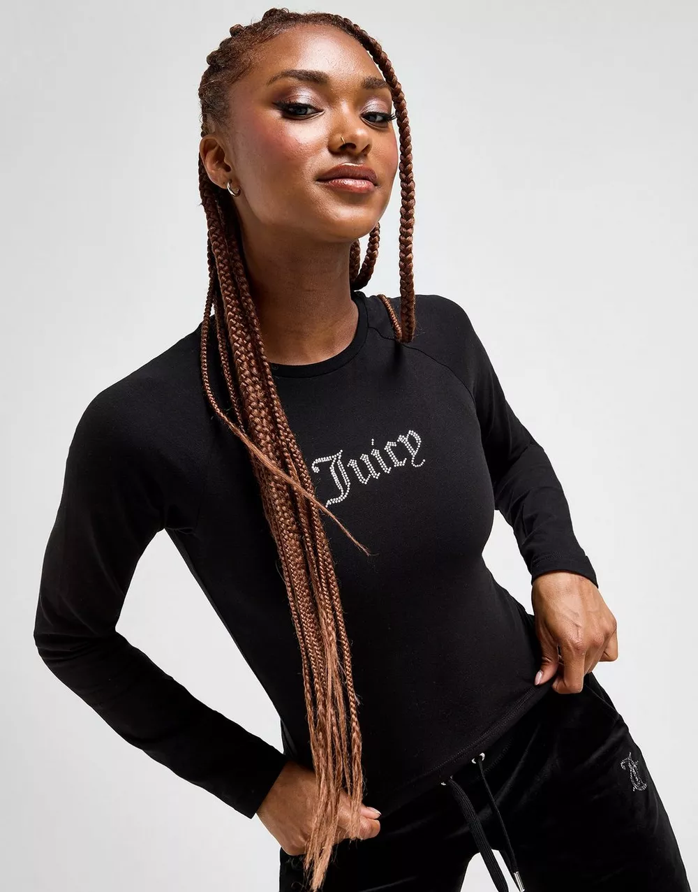 JUICY COUTURE ТОП DMNT SLIM LS T BLK, фото 1 з 6