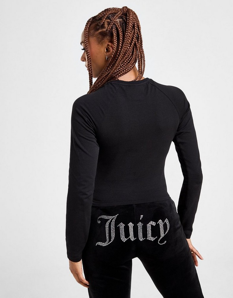 Női top JUICY COUTURE TOP DMNT SLIM LS T BLK