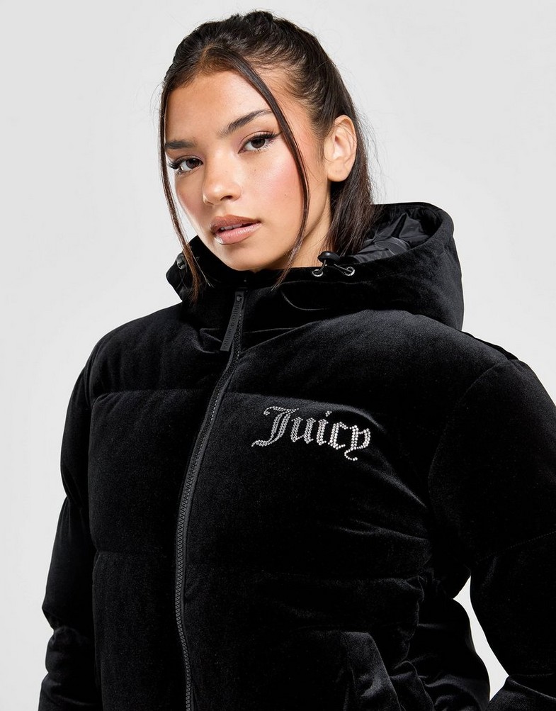 JUICY COUTURE КУРТКА ЗИМОВА DMNT VLR JKT BLK JCJDW333101 Чорний