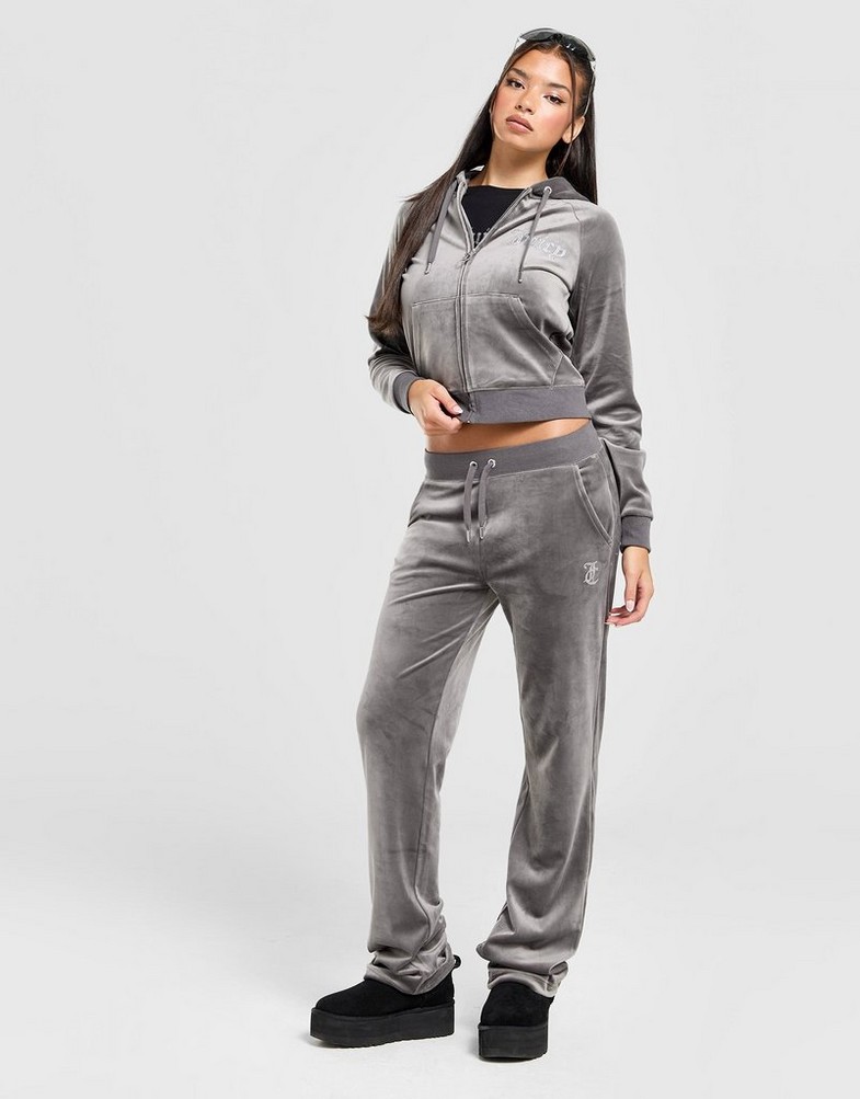 Жіночі кофти JUICY COUTURE КОФТА НА БЛИСКАВЦІ   З КАПЮШОНОМ DMNT HD JCJDW298617 Сірий