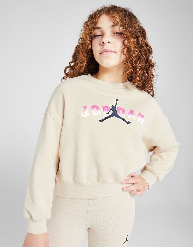 Дитячі кофти JORDAN КОФТА (G)JDAN LGO CREW LT BRWN G 45D590-XAE Бежевий