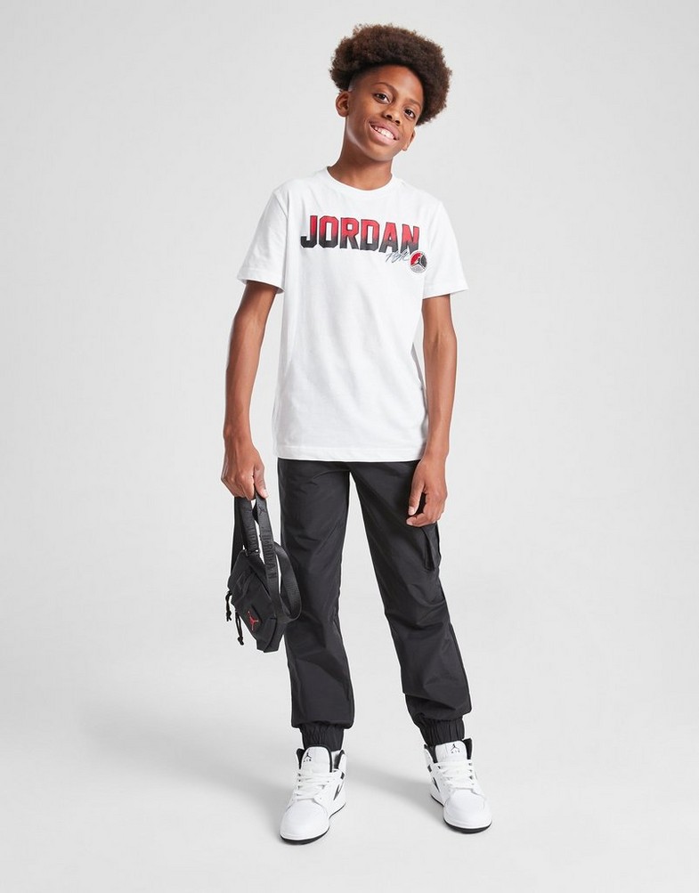 Gyerek póló JORDAN PÓLÓ COLG PATCH TEE WHT/RD B