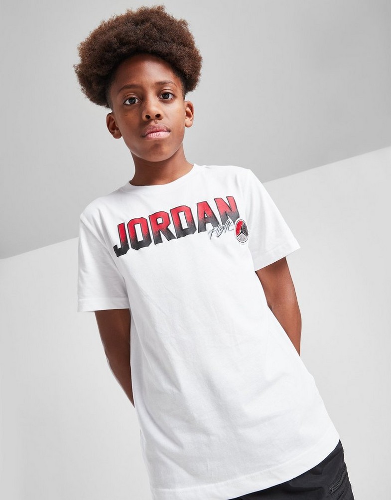 Gyerek póló JORDAN PÓLÓ COLG PATCH TEE WHT/RD B