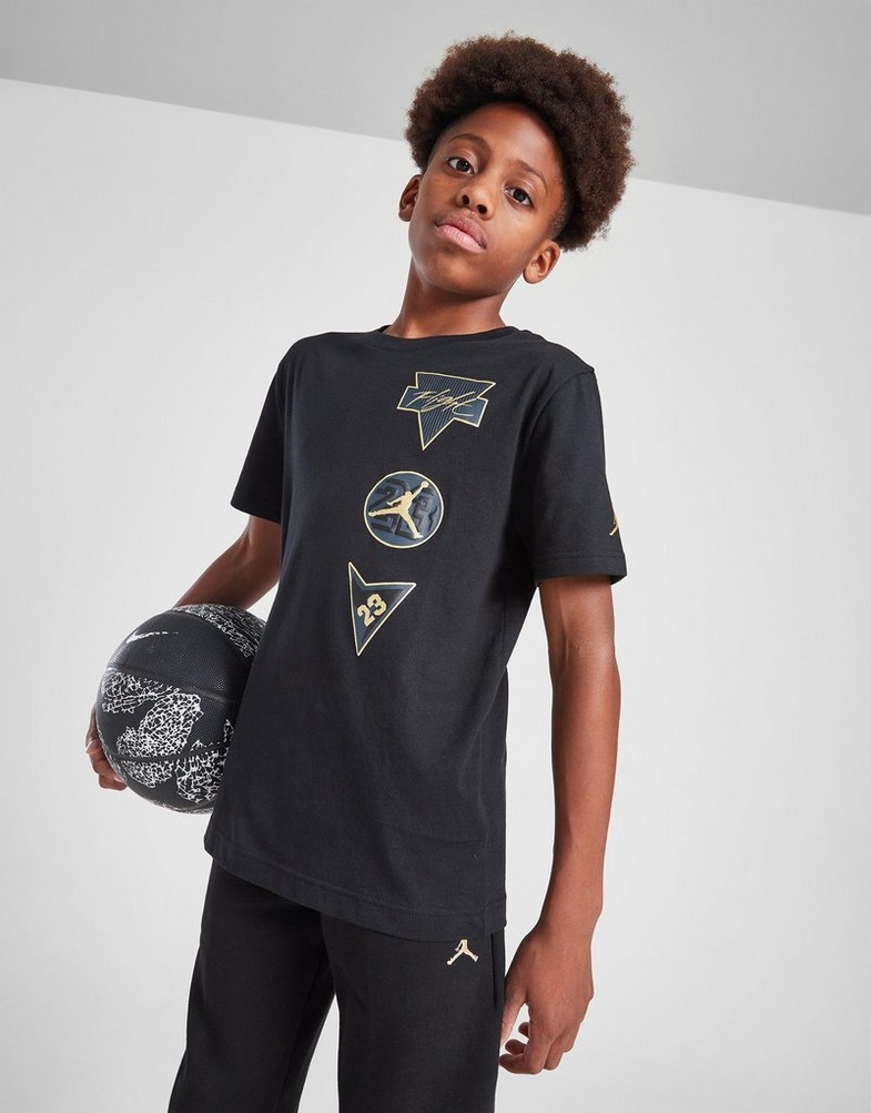 Gyerek póló JORDAN PÓLÓ B&G BDGE TEE BLK/GLD B