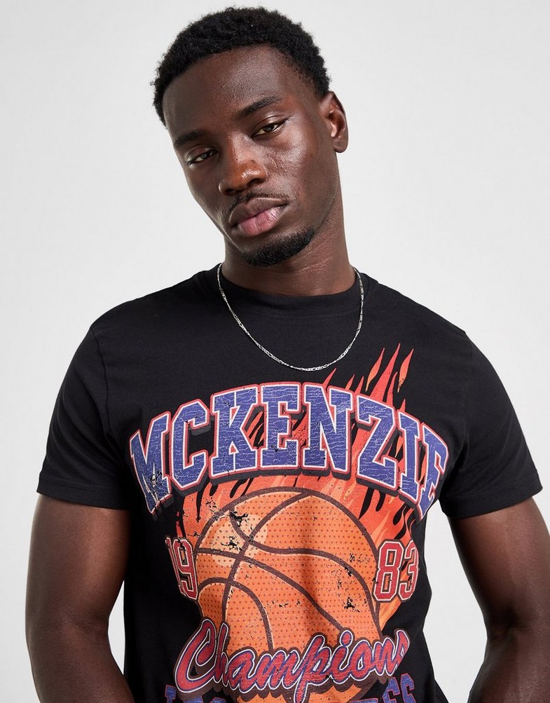 Koszulka, t-shirt męski MCKENZIE T-SHIRT FIREBALL TEE BLK-BLK