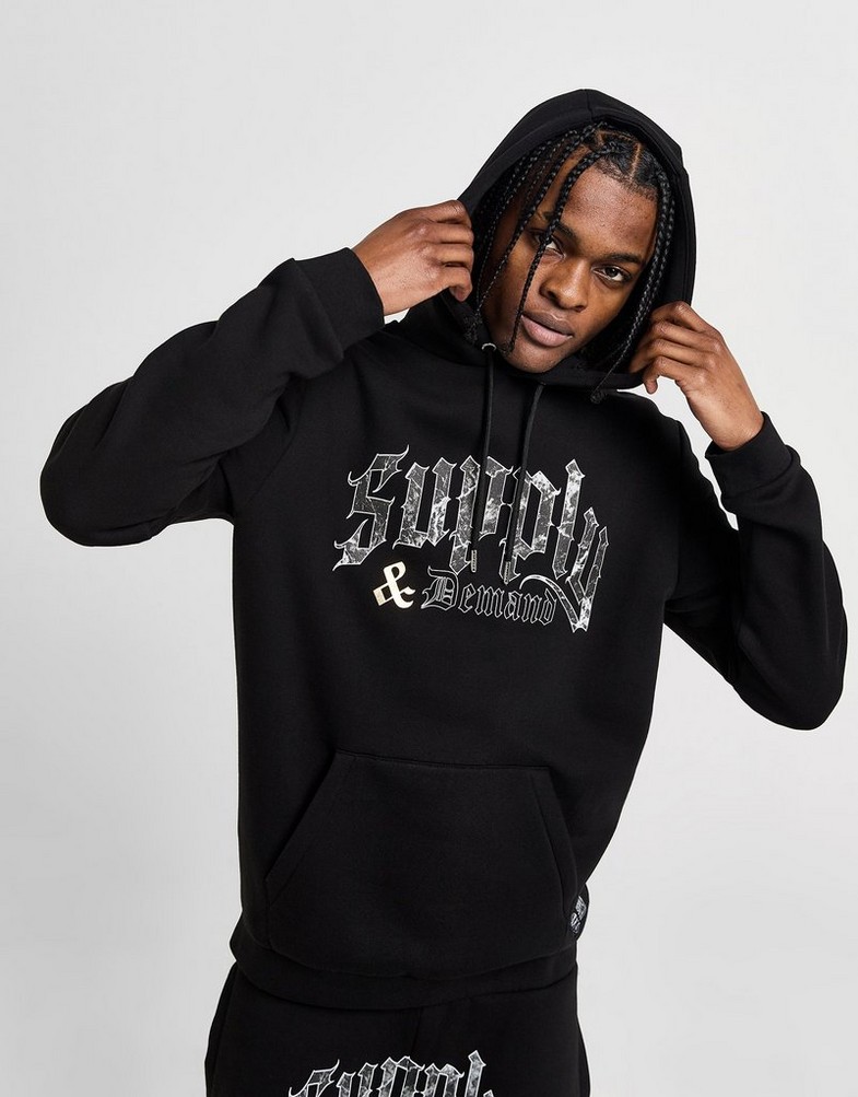 Bluza męska SUPPLY&DEMAND BLUZA Z KAPTUREM FALLEN HD BLK SUPTM17213007 Czarny