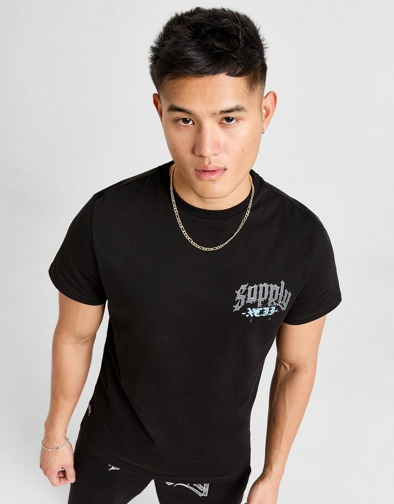 Férfi póló SUPPLY&DEMAND PÓLÓ FELLER TEE BLK