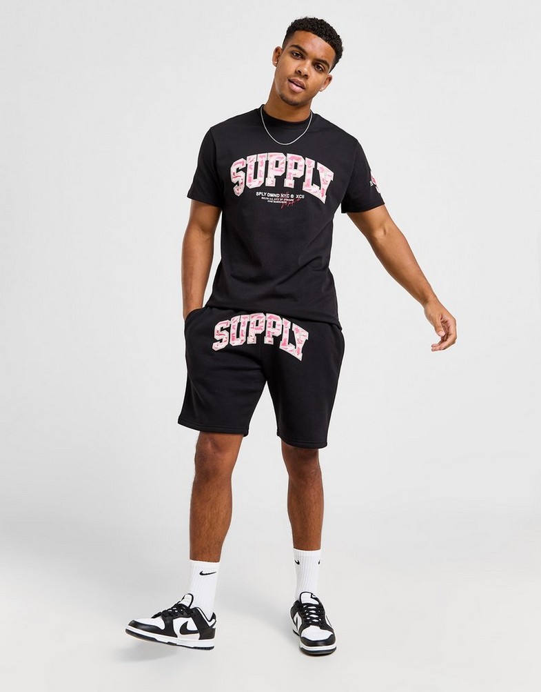 Férfi melegítőszet SUPPLY&DEMAND SZETT RING CAMO TEE SHT SET BLK SUPTM17140007 Fekete