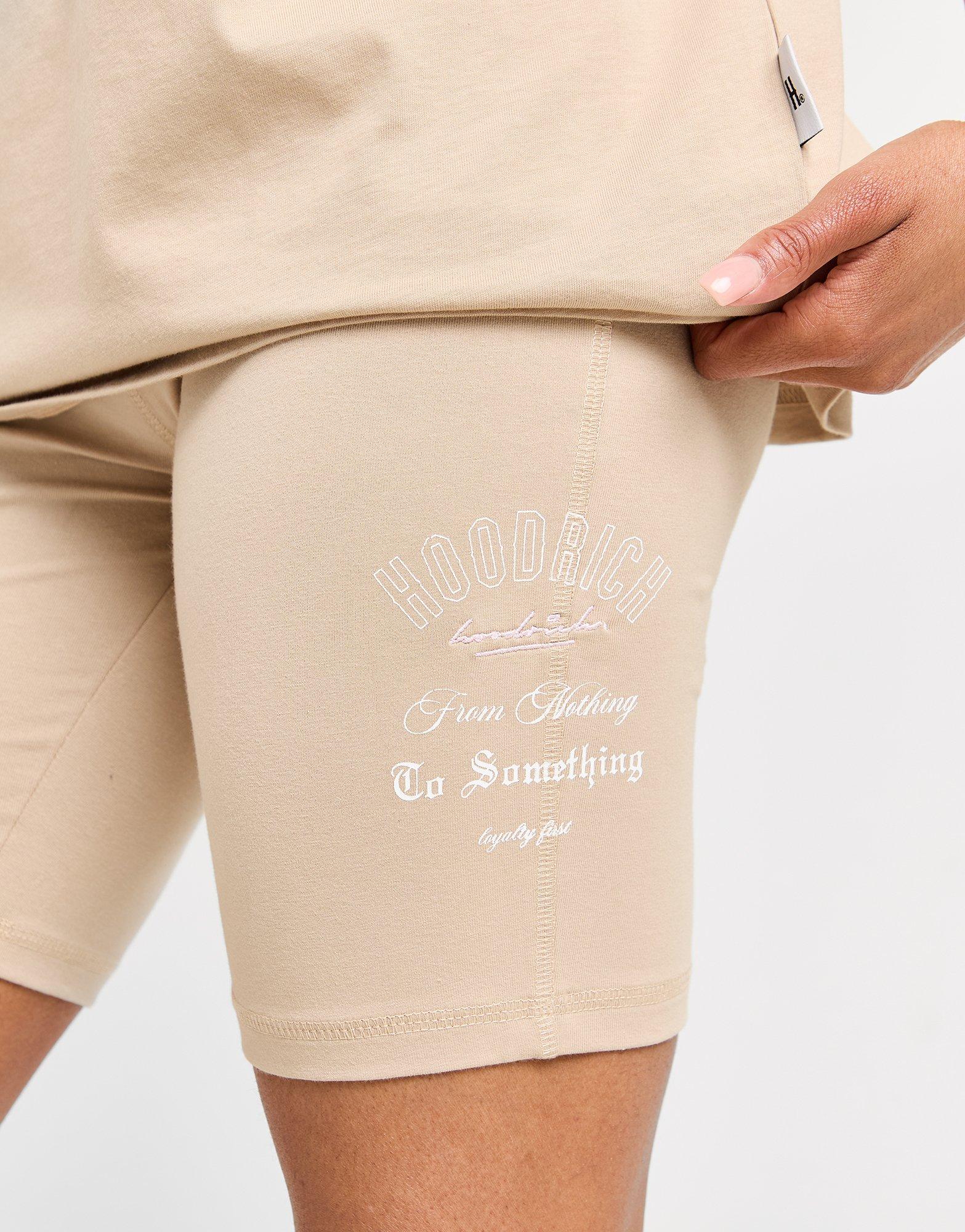 Krótkie spodenki, szorty damskie HOODRICH SZORTY FUSION CYCLE SHT BEIGE/PNK HW02240306 Beżowy