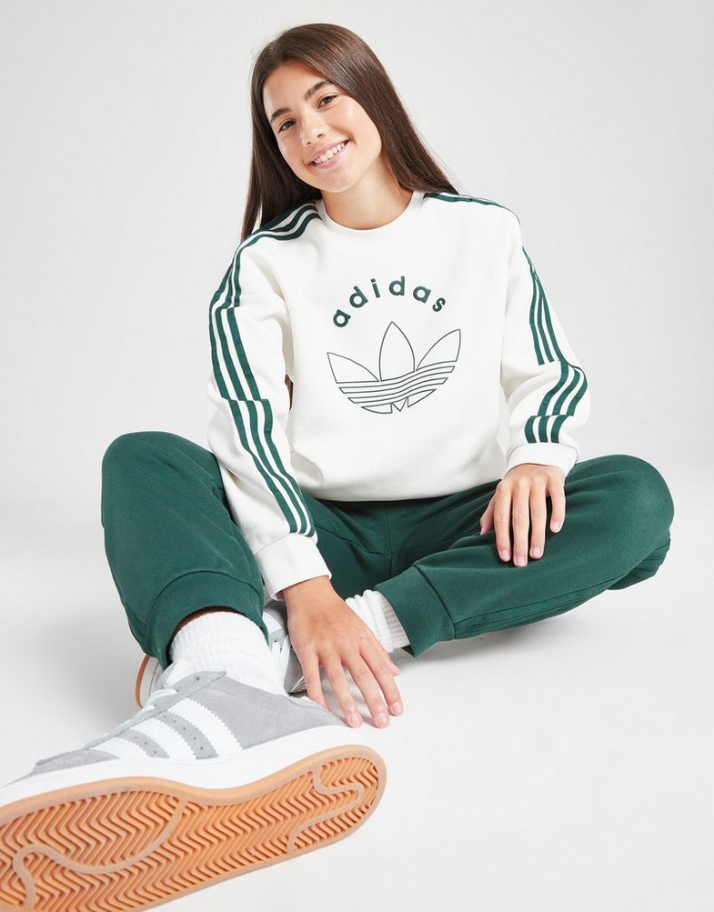 Detská mikina ADIDAS MIKINA (G)LOGO CREW OFF WHT G JE0513 Bílá