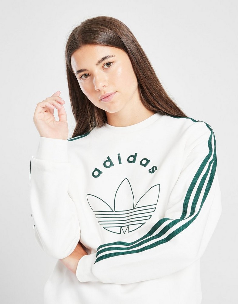 Detská mikina ADIDAS MIKINA (G)LOGO CREW OFF WHT G JE0513 Bílá