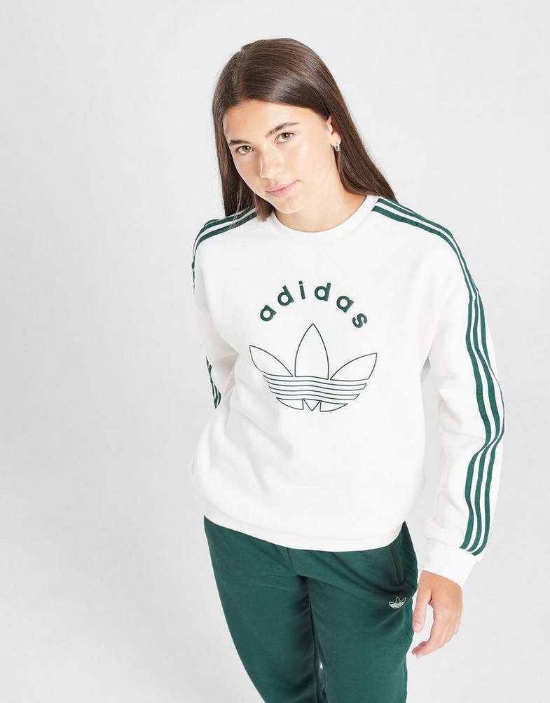 Detská mikina ADIDAS MIKINA (G)LOGO CREW OFF WHT G JE0513 Bílá