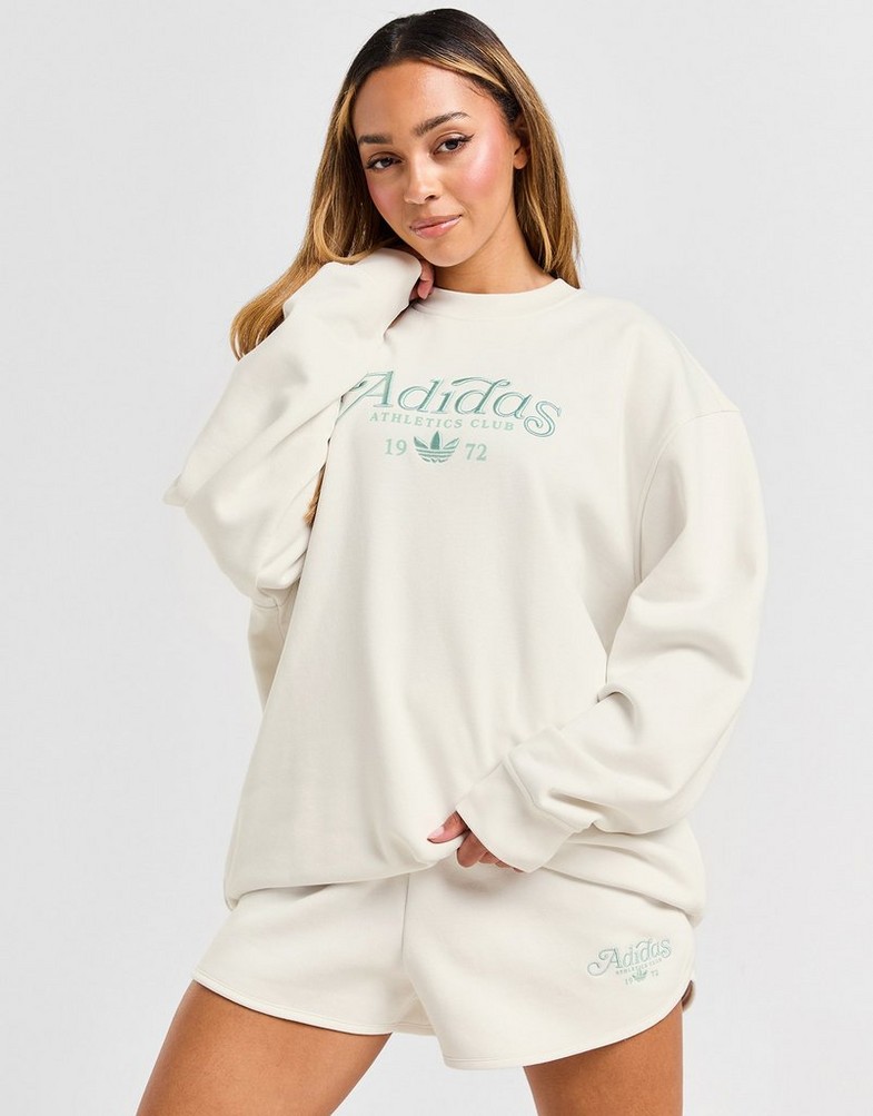 Bluza damska ADIDAS BLUZA SPORT CLUB CREW WHT/GRN JH1241 Biały