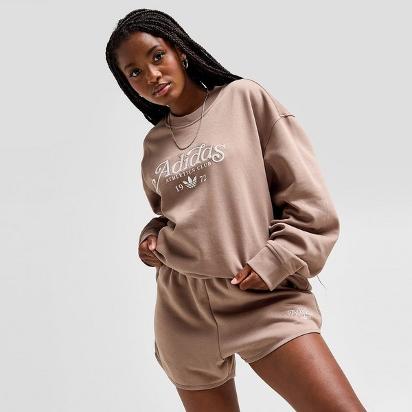 ADIDAS MIKINA SPORT CLUB CREW BRN/WH