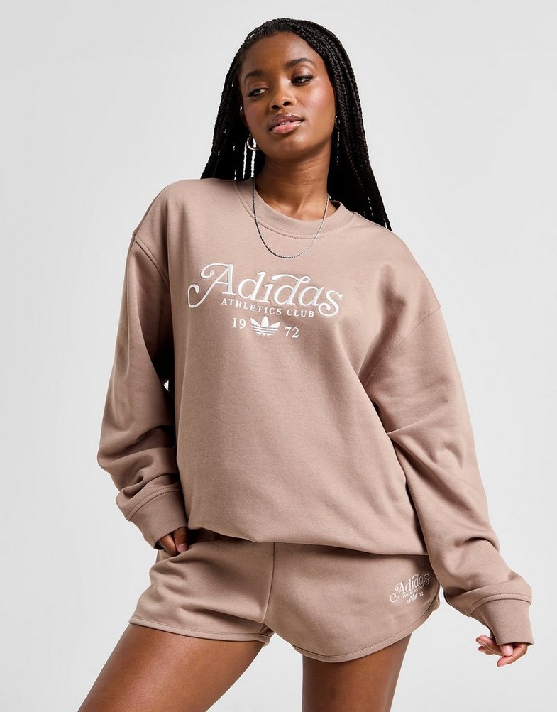 Moteriškas džemperis ADIDAS DŽEMPERIS SPORT CLUB CREW BRN/WH JH1240 Ruda