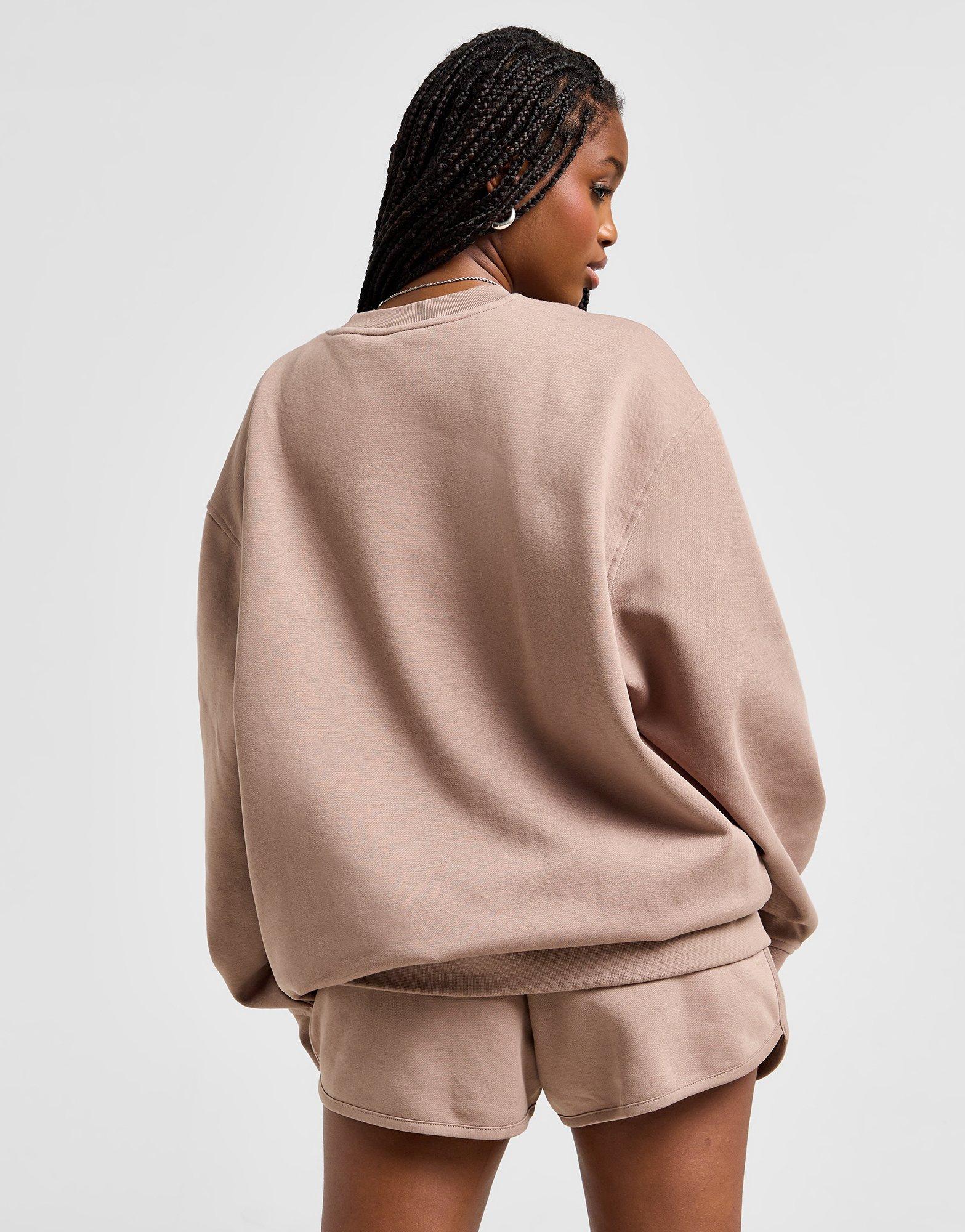 Ženski gornji dio trenirke ADIDAS VESTA SPORT CLUB CREW BRN/WH JH1240 smeđa