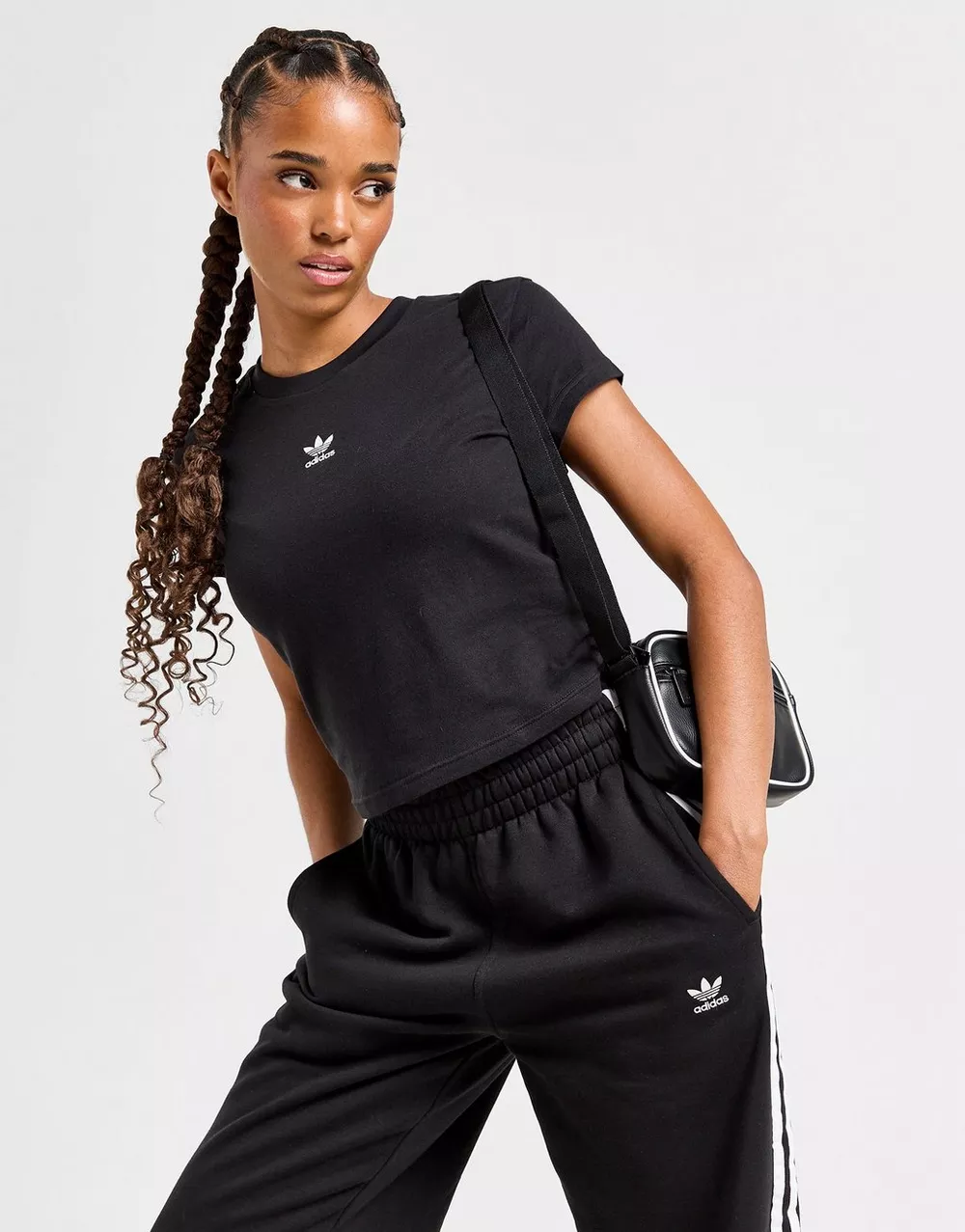 ADIDAS ФУТБОЛКА TREF ESS SLIM T BLK/WH, фото 1 з 5
