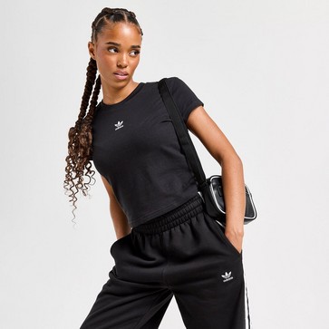 Дамска тениска ADIDAS ТЕНИСКА TREF ESS SLIM T BLK/WH