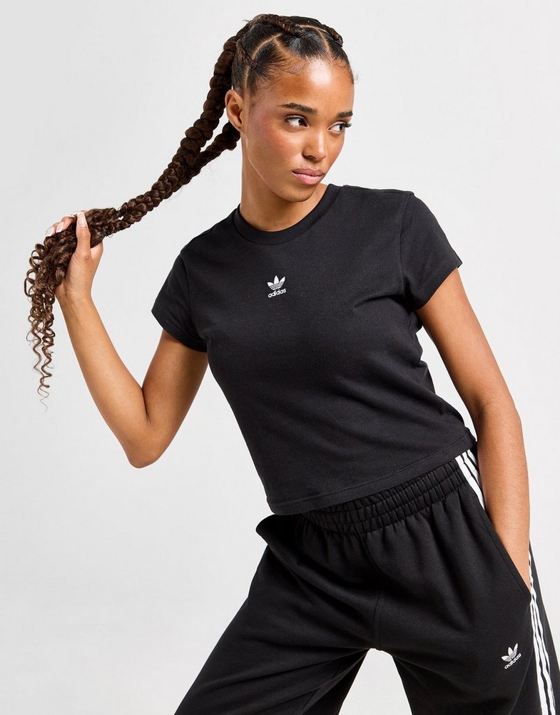 Жіночі футболки ADIDAS ФУТБОЛКА TREF ESS SLIM T BLK/WH IW5707 Чорний