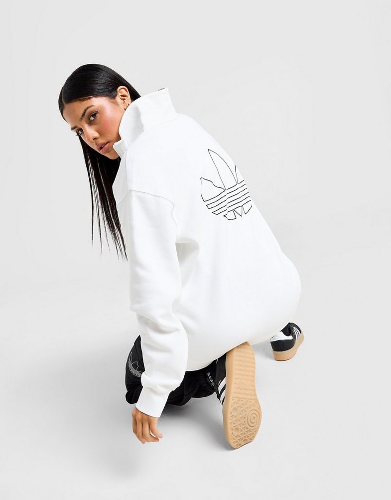 Bluza damska ADIDAS BLUZA ROZPINANA SHINE BF 1/4 ZP WHT/BLK JD6334 Biały