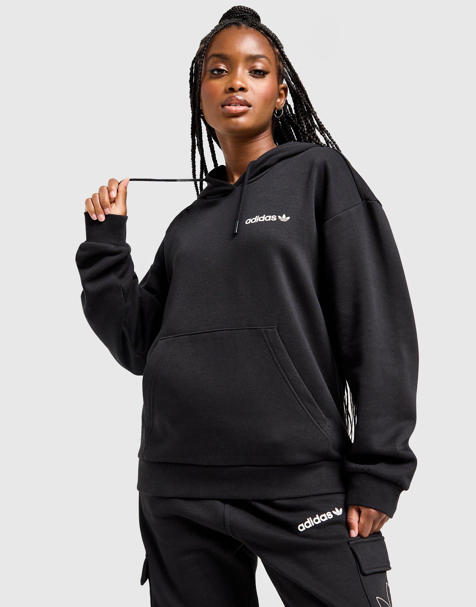 Dámská mikina ADIDAS MIKINA S KAPUCÍ SHINE BF OH HD BLK/WH JD8325 Černá