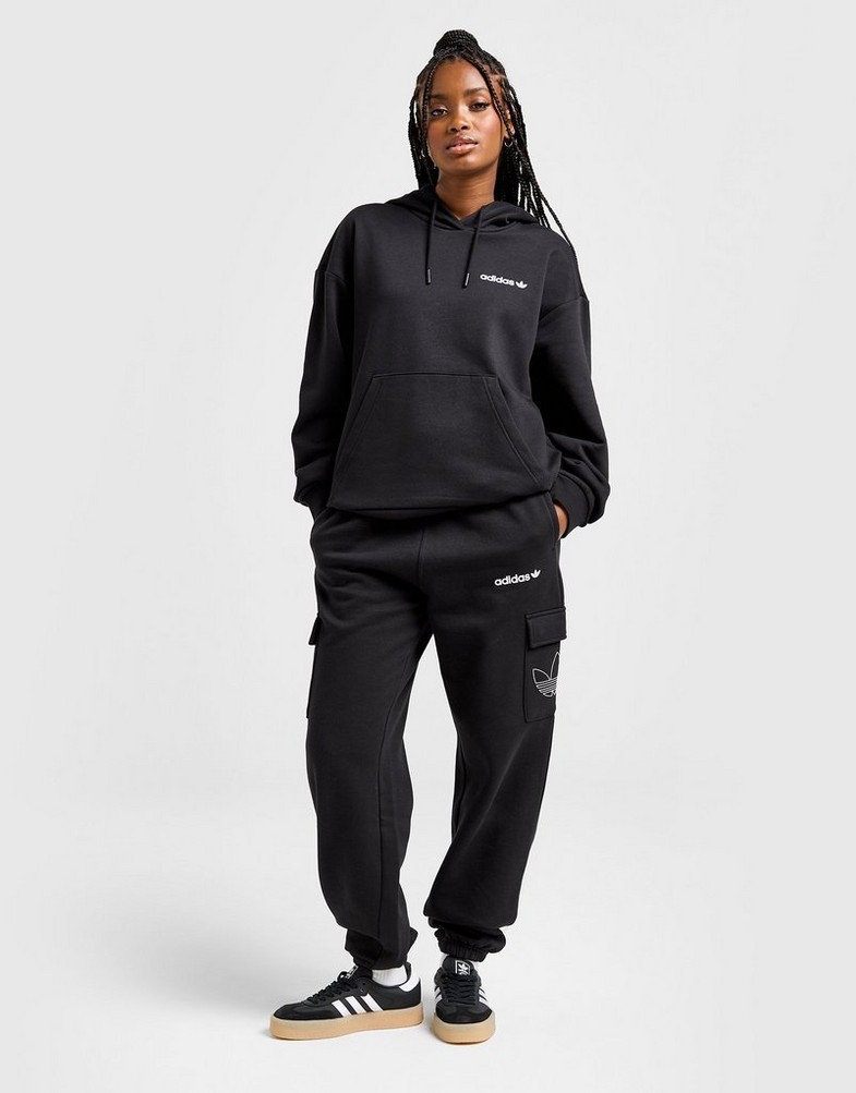 Dámská mikina ADIDAS MIKINA S KAPUCÍ SHINE BF OH HD BLK/WH JD8325 Černá
