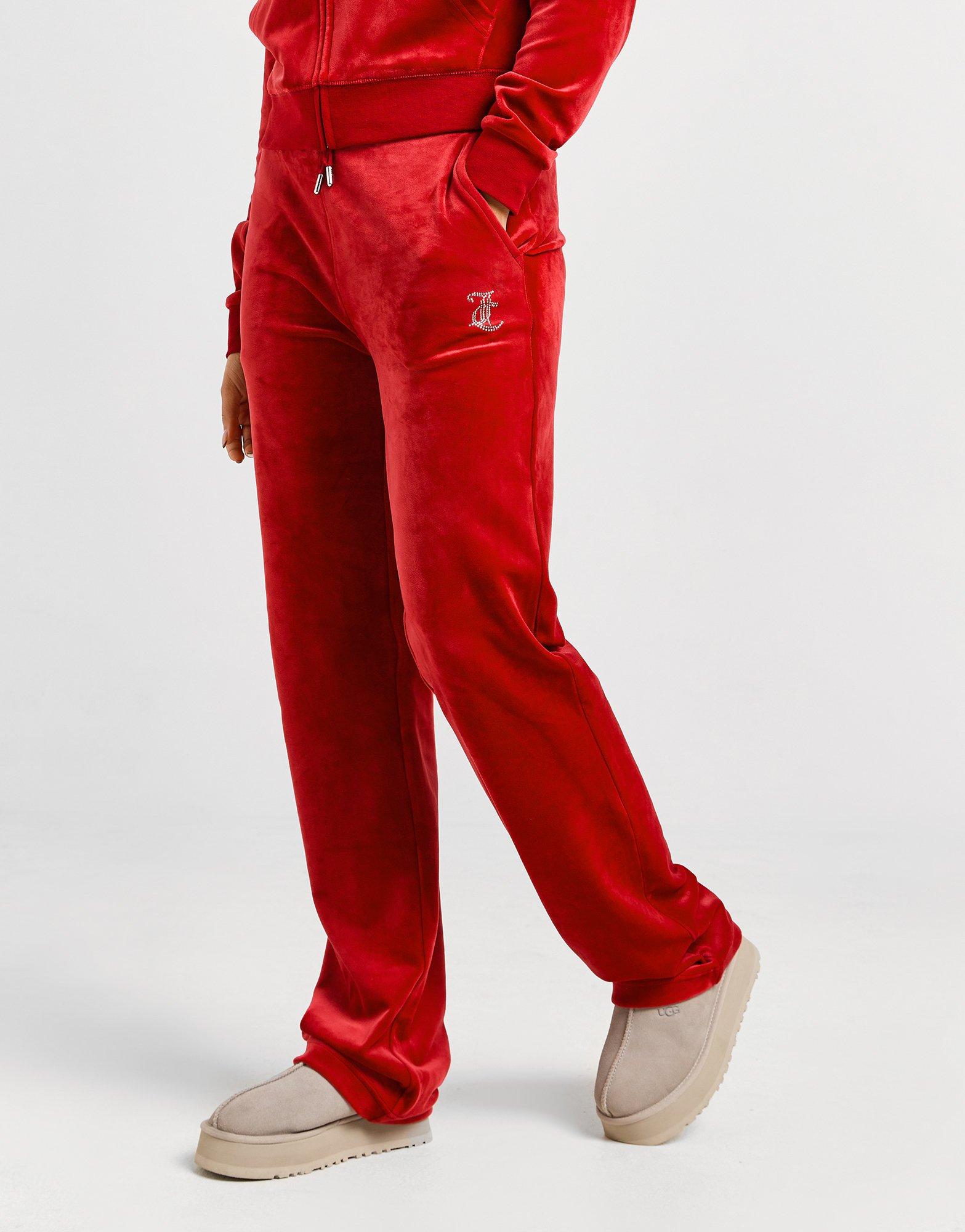 JUICY COUTURE SPODNIE DMNT LOGO VLR PANT C'RED JCJDW187700 Czerwony
