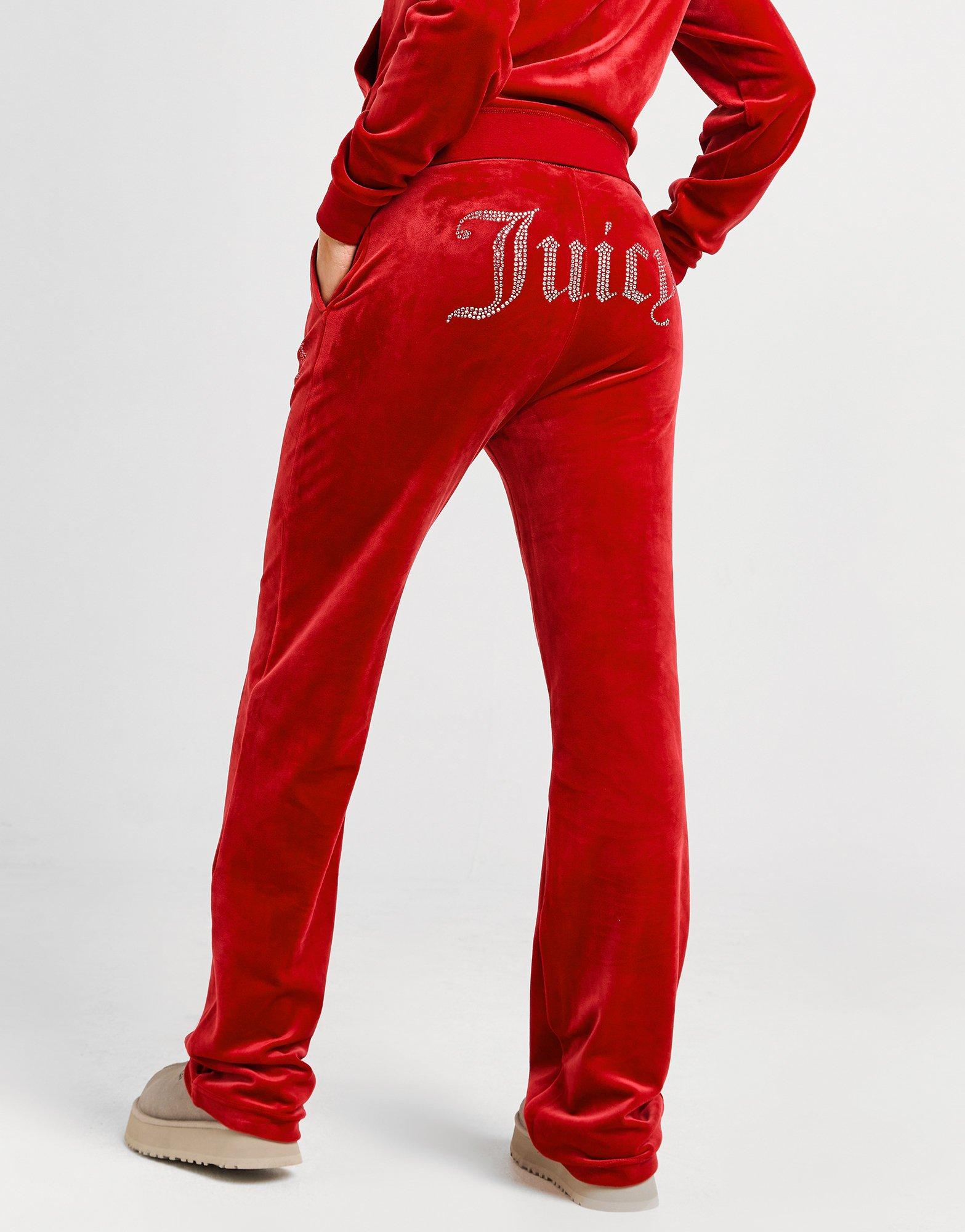 JUICY COUTURE SPODNIE DMNT LOGO VLR PANT C'RED JCJDW187700 Czerwony