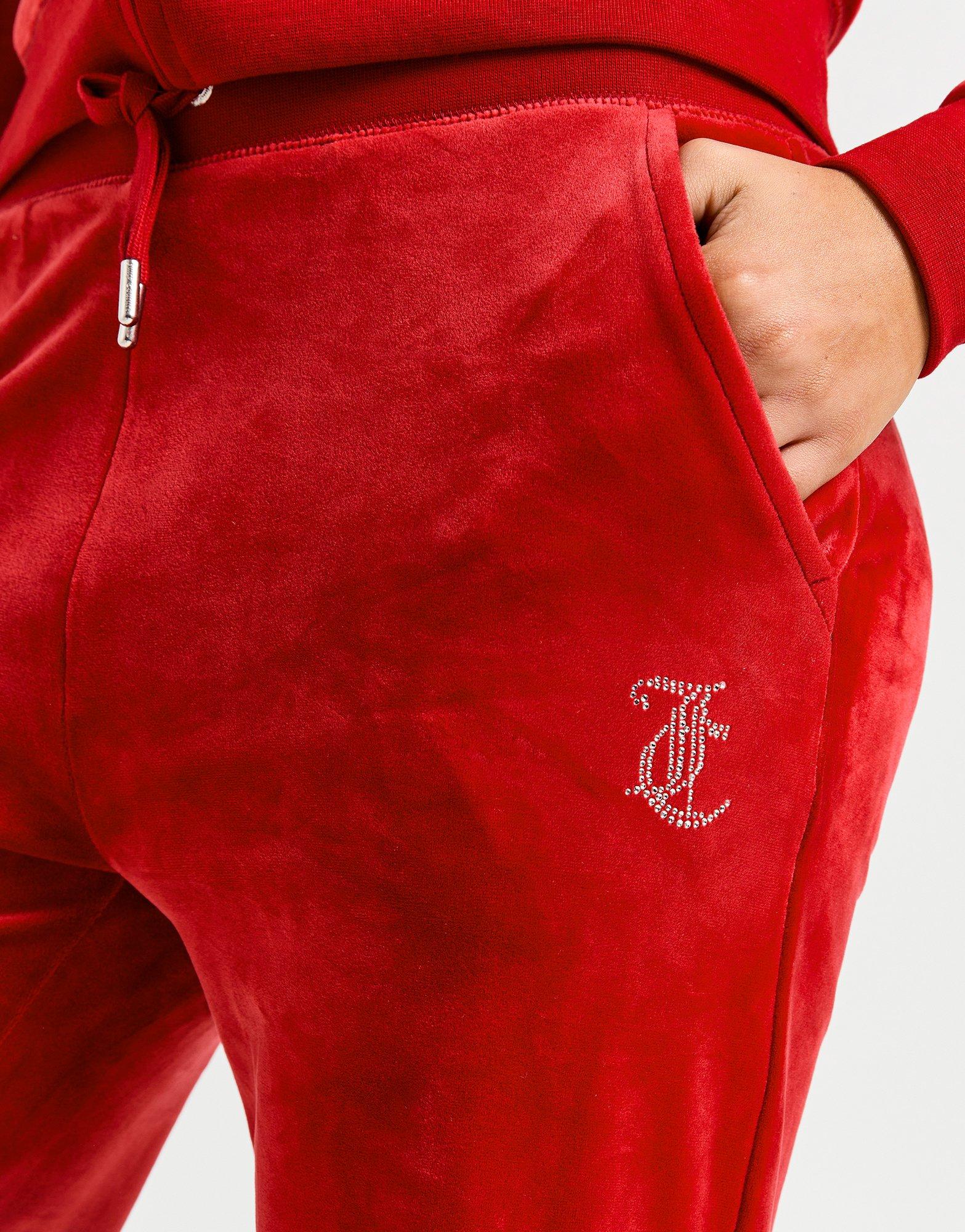 JUICY COUTURE SPODNIE DMNT LOGO VLR PANT C'RED JCJDW187700 Czerwony