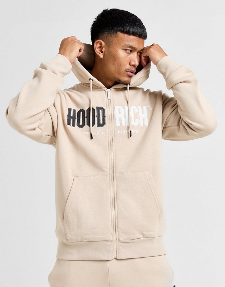 Pánska mikina HOODRICH MIKINA S KAPUCÍ OG FADE FZ STONE HR-0324-0385 Béžová