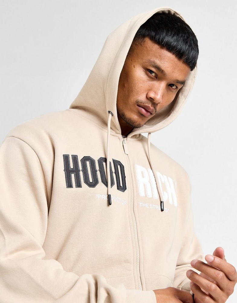 Pánska mikina HOODRICH MIKINA S KAPUCÍ OG FADE FZ STONE HR-0324-0385 Béžová