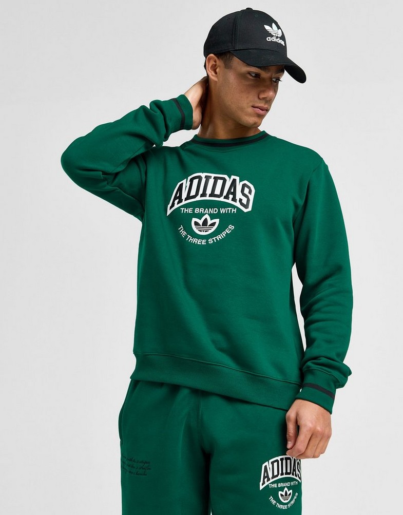 Bluză pentru bărbați ADIDAS BLUZĂ ARCH CREW C.GREEN JC8507 Verde