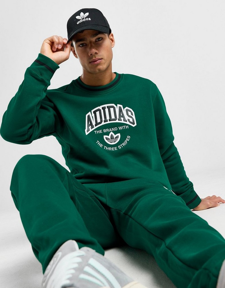 Bluză pentru bărbați ADIDAS BLUZĂ ARCH CREW C.GREEN JC8507 Verde