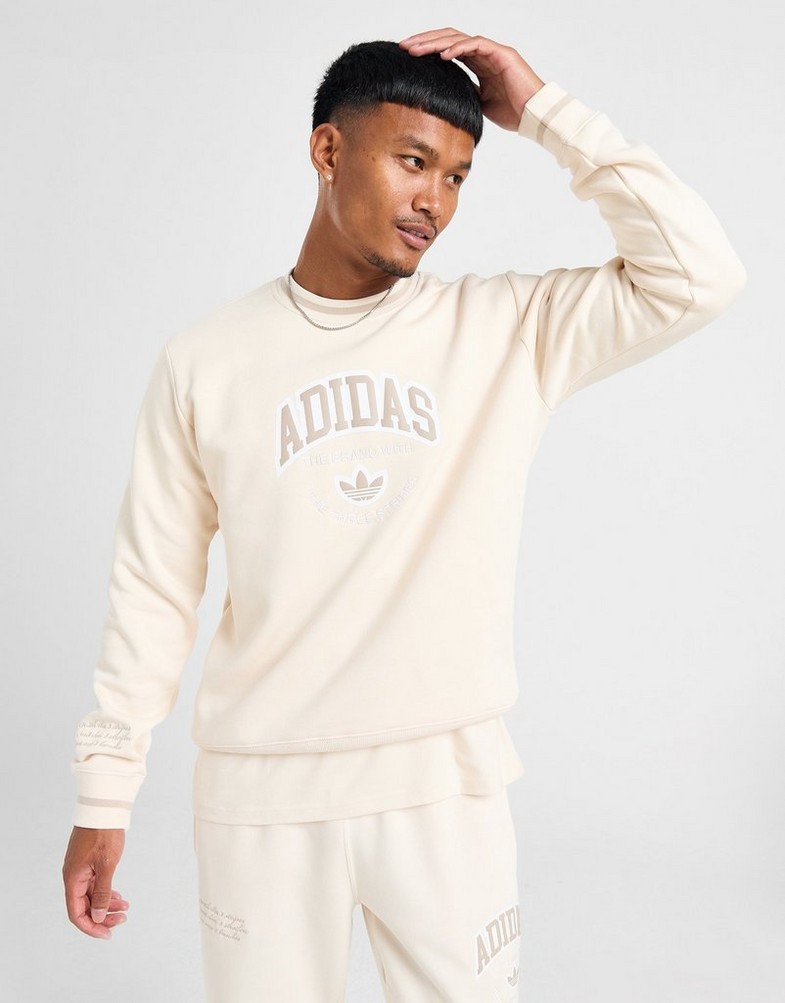 Bluză pentru bărbați ADIDAS BLUZĂ ARCH CREW W.WHT JP1798 Alb